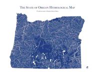 Oregon Hydrological Wall Map Art Muirway
