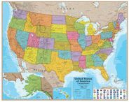 USA with State Flags Wall Map Large Poster Maps International Classroom Style