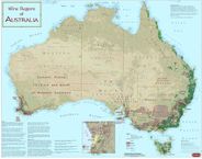 Australia Wine Region and Vineyards Artistic Wall Map with Winery locations