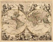 World 1694 Antique Map Replica