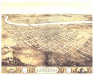 Antique Map of Lawrence, KS 1869