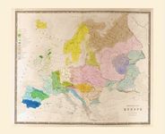 Antique Map of Europe 1848 - Ethnographic