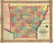 Antique Map of Arkansas 1854