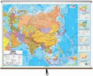 Asia Political Classroom Style Pull Down Wall Maps