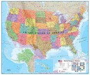 Political United States Wall Map by Round World Products