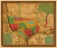 Texas 1835 Antique Map Replica