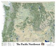 Pacific Northwest Wall Map Terrain Color Mitchell Geography