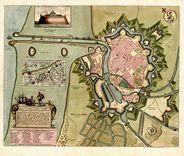 Dunkirk France 1709 Antique Map