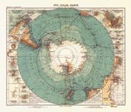 Antarctica 1912 Antique Map Replica