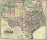 Texas 1872 Antique Map Replica