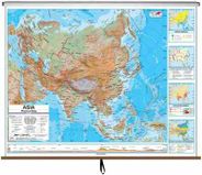 Asia Physical Classroom Style Pull Down Wall Maps