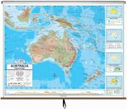 Australia Physical Classroom Style Pull Down Wall Maps