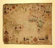 1633 World Map Antique Reproduction