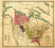 Antique Map of Indian Tribes of North America 1836
