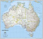 Australia Classic Blue Wall Map National Geographic