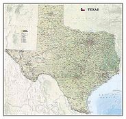 Texas Wall Map National Geographic Shaded Terrain Large