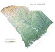 South Carolina State Wall Map with Shaded Terrain Relief by Raven Maps