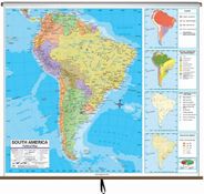 South America Political Wall Map on Roller