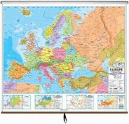 Europe Political Classroom Style Pull Down Wall Maps