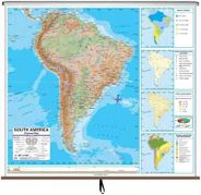 South America Physical Classroom Style Pull Down Wall Maps