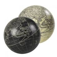 Antique Mini Black or Ivory World Globe Decorations by Authentic Models