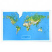 World Raised Relief 3D Contour Wall Map