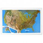 United States Raised Relief 3D Contour Map