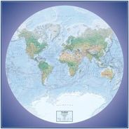 World Global View Physical Wall Map by Round World Products