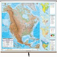 North America Physical Wall Map on Roller
