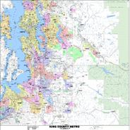 King County Metro Wall Map Poster Current Kroll Paper Laminated