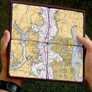 Nautical Chart Coaster Set of 4 - Seattle & Bainbridge Island
