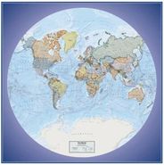 World Global View Political Wall Map by Round World Products