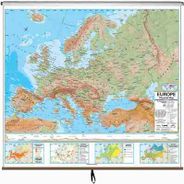 Europe Physical Classroom Style Pull Down Wall Maps