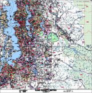 King County Zipcode Arterial Wall Map Paper or Laminated