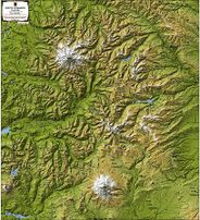 South Cascades Wall Map Terrain Physical Paper Laminated Kroll