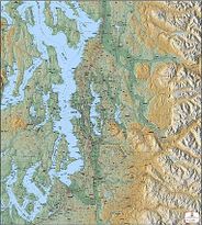 Map of Puget Sound with Terrain Shading