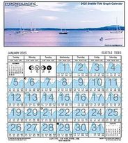 2025 Seattle Area Tide Graph Calendar