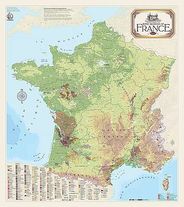 France Wine Regions Wall Map with Shaded Relief