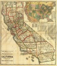 California 1883 Antique Map Replica