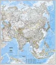 Asia Classic Blue Wall Map National Geographic