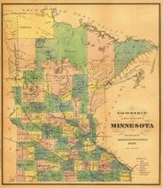 Minnesota 1874 Antique Map Replica