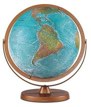Atlantis Desktop Physical World Globe 12 Inch Diameter Raised and Indented Relief