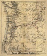Oregon and Washington Territory 1880 Antique Map Replica