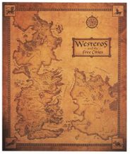 Game of Thrones Westeros and the Free Cities Wall Map