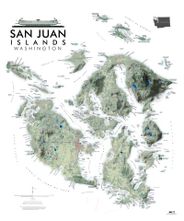 San Juan Islands Poster Wall Map Physical Wall Mitchell Geography