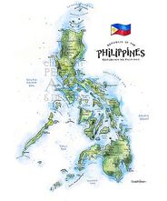 Philippines Watercolor Map Illustration by Elizabeth Person