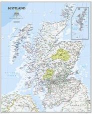 Scotland Wall Map Classic Blue National Geographic Poster