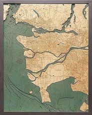 Vancouver Canada Wood Chart 3D Nautical Map