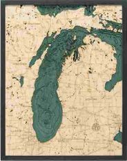 Lake Michigan Woodchart 3D