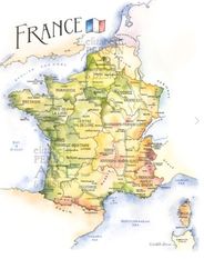 France Watercolor Map Print l Elizabeth Person